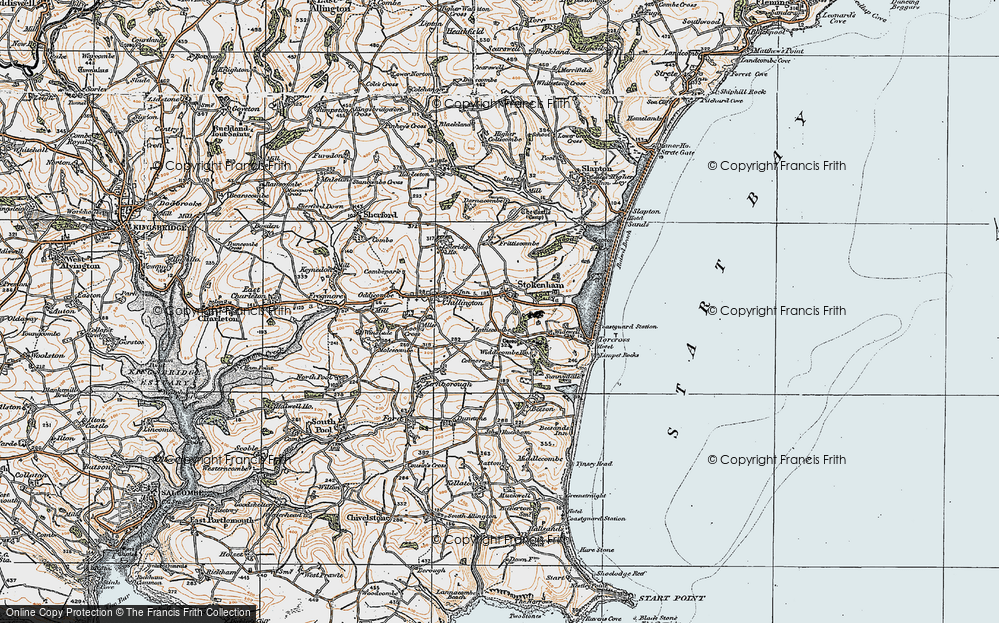 Old Map of Stokenham, 1919 in 1919