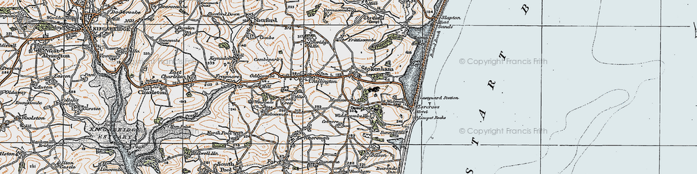 Old map of Stokenham in 1919