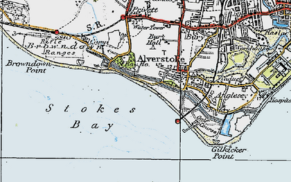 Old map of Browndown Point in 1919