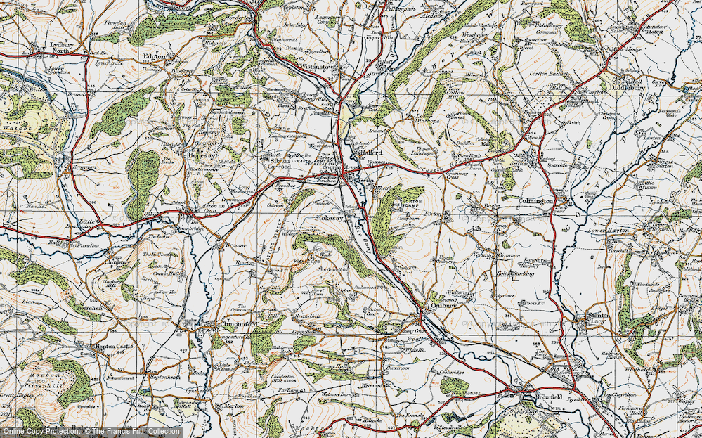Old Map of Stokesay, 1920 in 1920