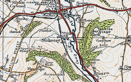Old map of Stokesay in 1920