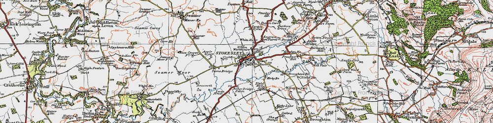 Old map of Stokesley in 1925