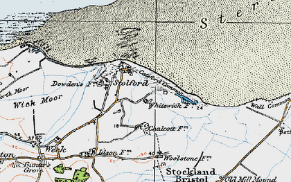 Old map of Stolford in 1919