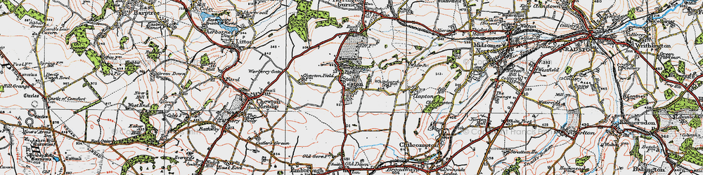 Old map of Ston Easton in 1919