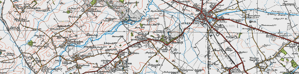 Old map of Eythrope in 1919