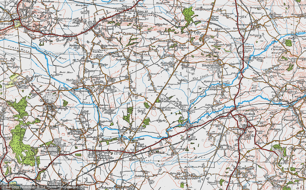 Old Map of Stone, 1919 in 1919