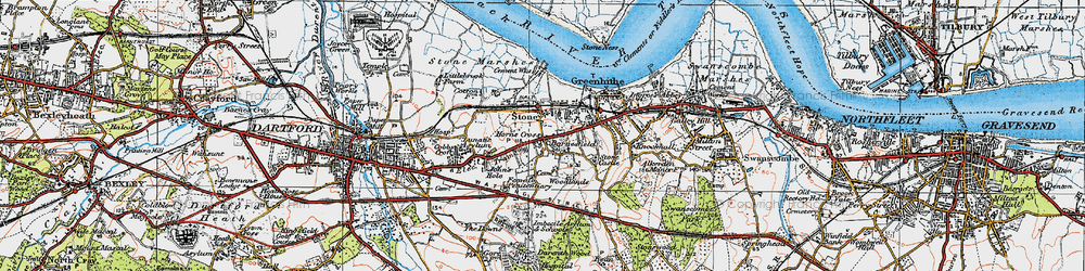 Old map of Stone in 1920