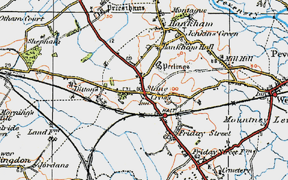 Old map of Stone Cross in 1920