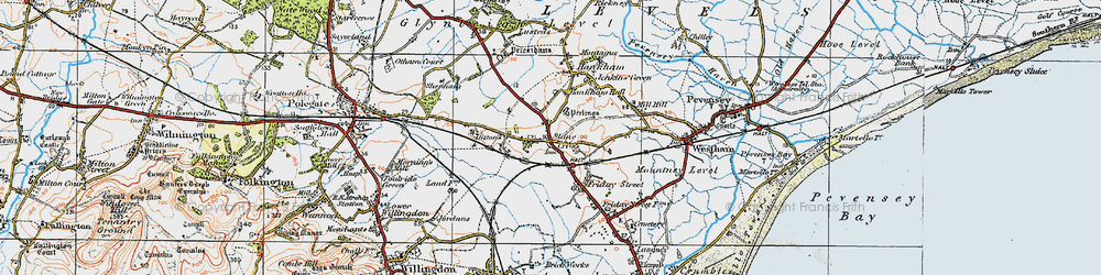 Old map of Stone Cross in 1920