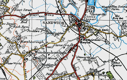 Old map of Stone Cross in 1920