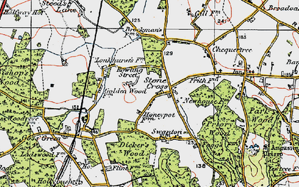 Old map of Dicker's Wood in 1921
