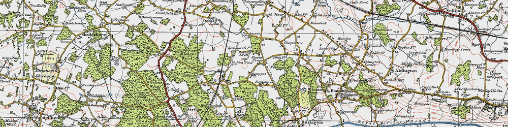Old map of Dicker's Wood in 1921