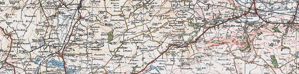 Old map of Laneshaw Resr in 1925