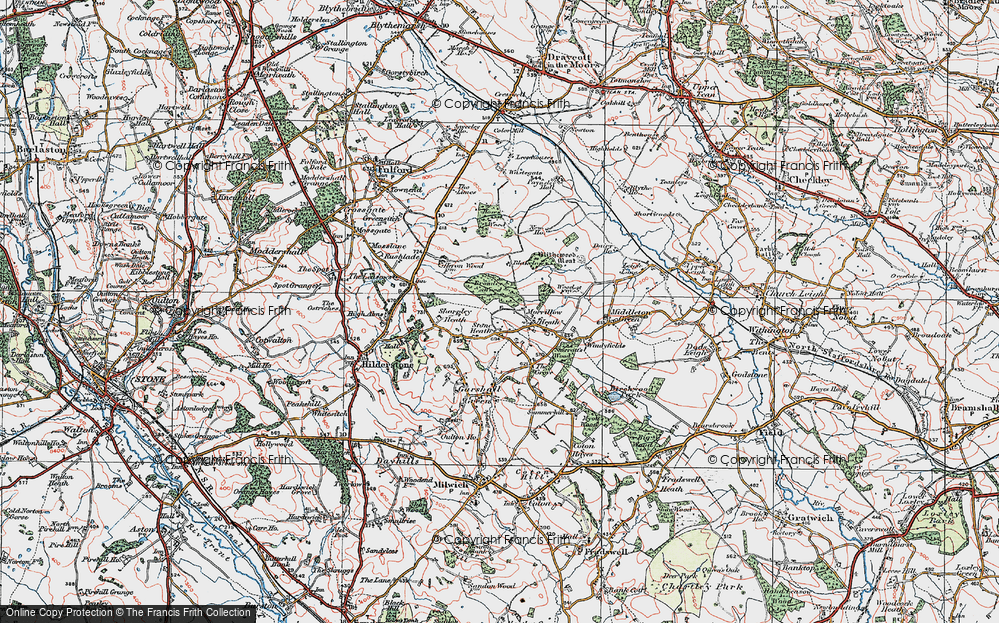 Old Map of Stone Heath, 1921 in 1921