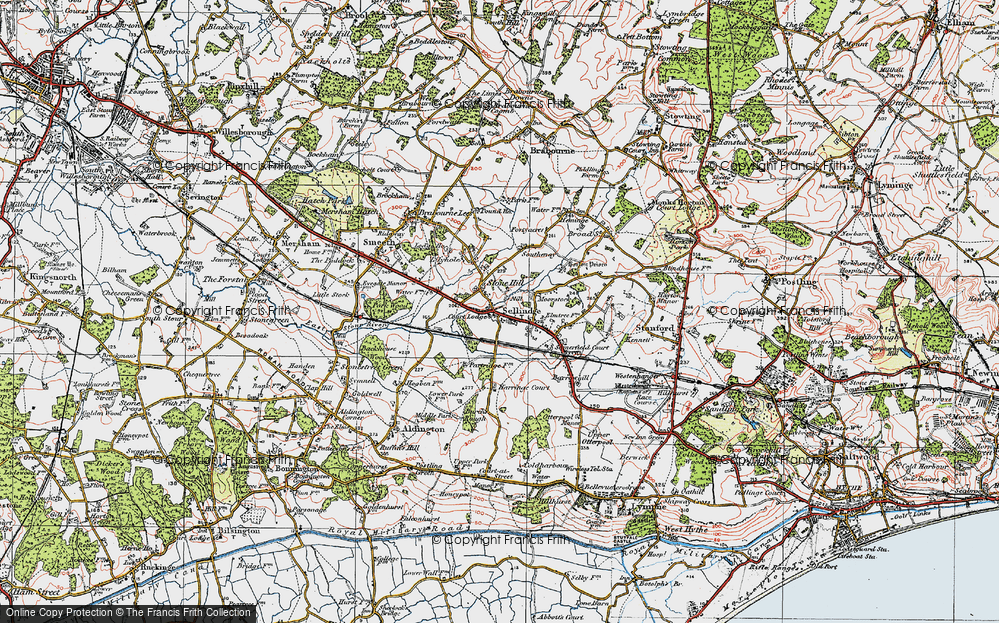 Old Map of Historic Map covering Apple Barn in 1920