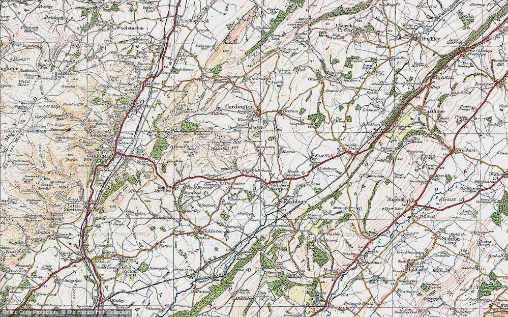 Old Map of Stoneacton, 1920 in 1920