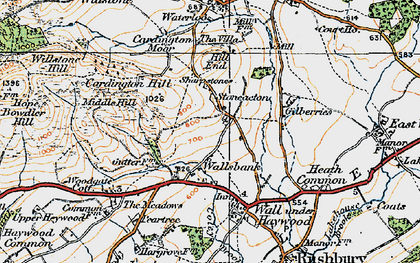 Old map of Stoneacton in 1920