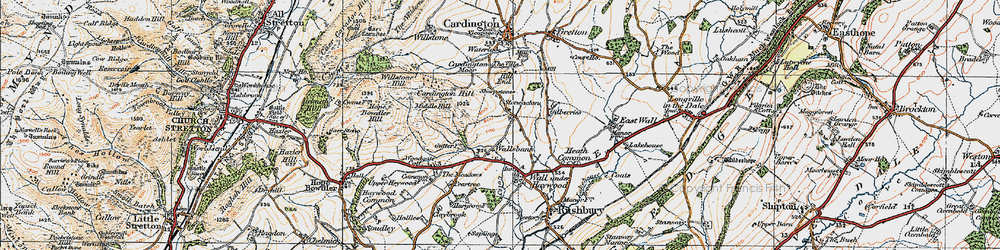Old map of Stoneacton in 1920