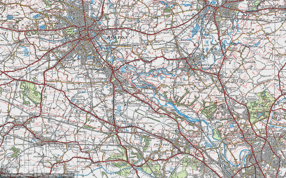 Old Map of Stoneclough, 1924 in 1924