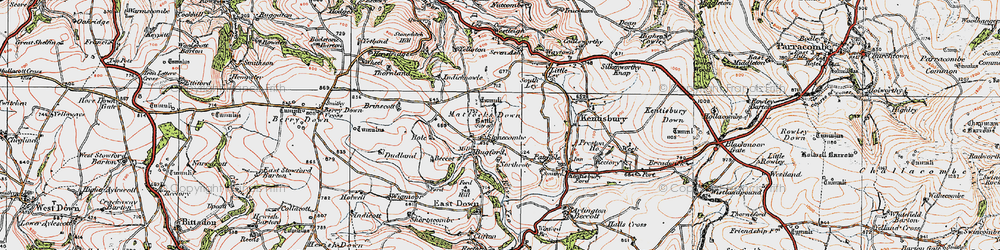 Old map of Stonecombe in 1919