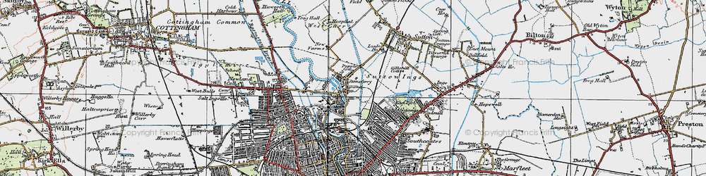 Old map of Stoneferry in 1924