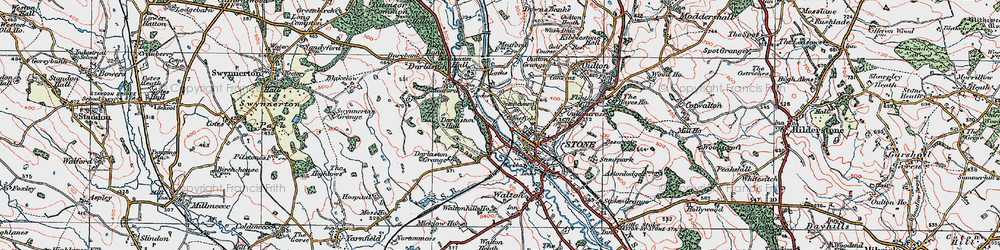Old map of Stonefield in 1921
