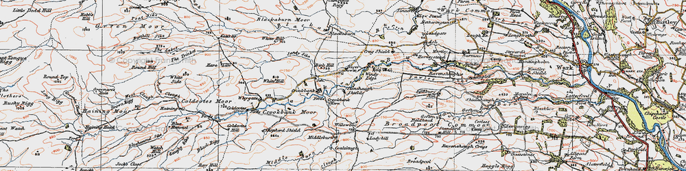 Old map of Burmoor in 1925