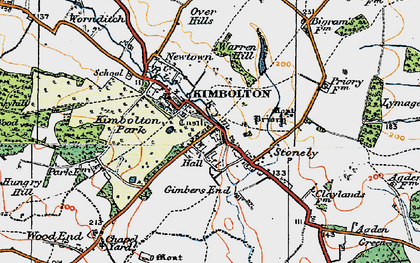 Old map of River Kym in 1919