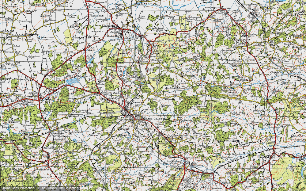 Old Map of Historic Map covering Larches, The in 1920