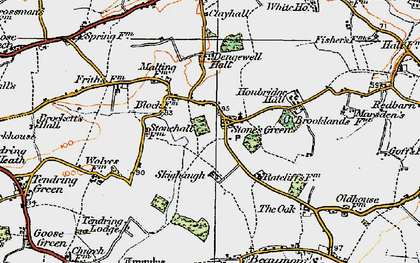 Old map of Stones Green in 1921