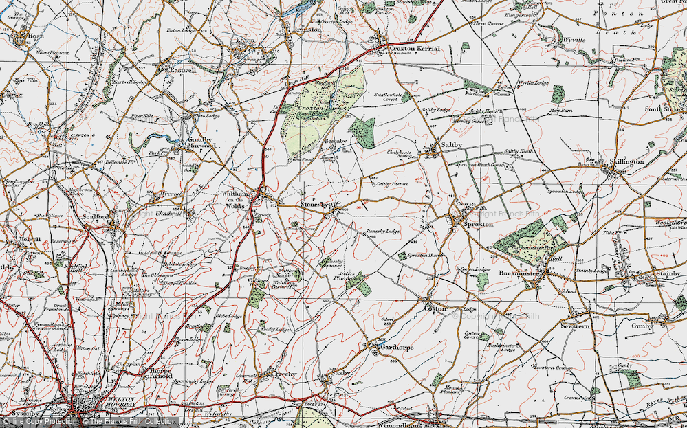 Old Map of Stonesby, 1921 in 1921