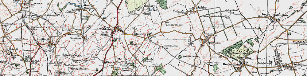 Old map of Stonesby in 1921