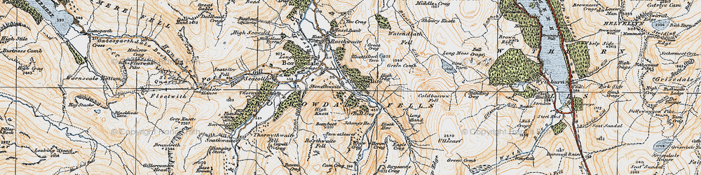 Old map of White Crag in 1925