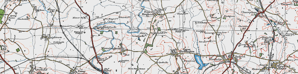 Old map of Stoneton in 1919