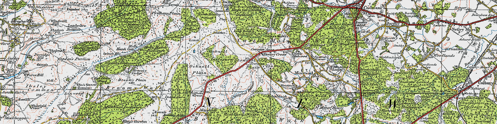 Old map of Stoney Cross in 1919
