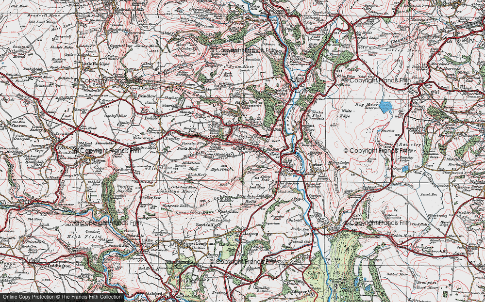Old Map of Stoney Middleton, 1923 in 1923