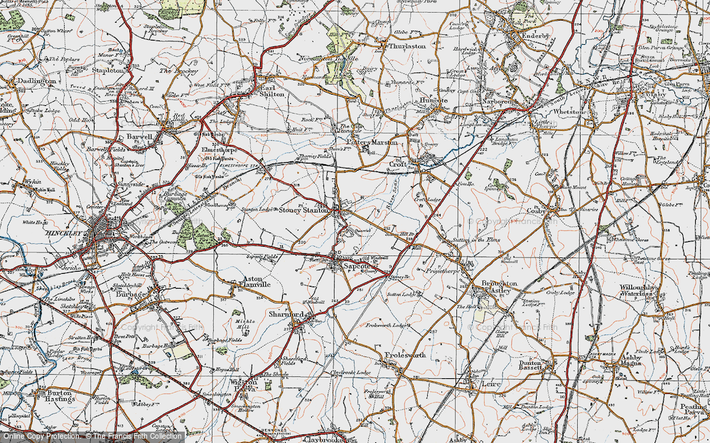 Old Map of Historic Map covering Stoney Cove in 1921