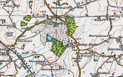 Old map of Stoney Stoke in 1919