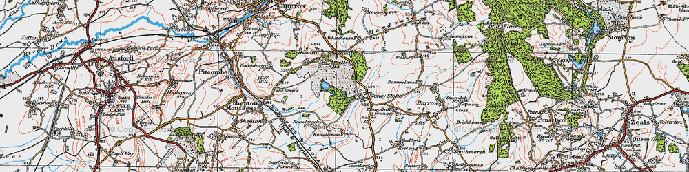 Old map of Stoney Stoke in 1919