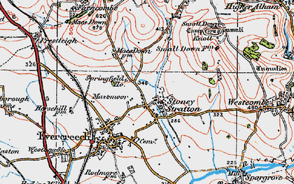 Old map of Stoney Stratton in 1919