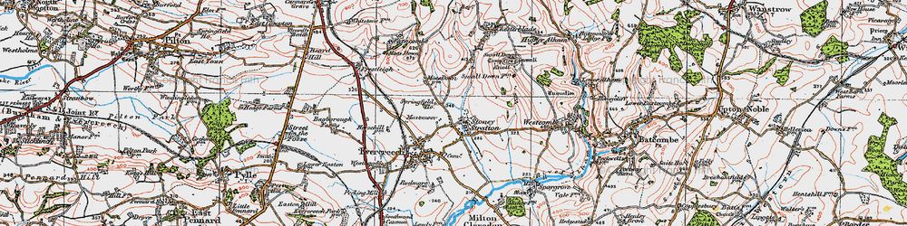Old map of Stoney Stratton in 1919