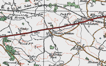 Old map of Stretton Heath in 1921