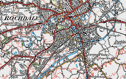 Old map of Stoneyfield in 1924
