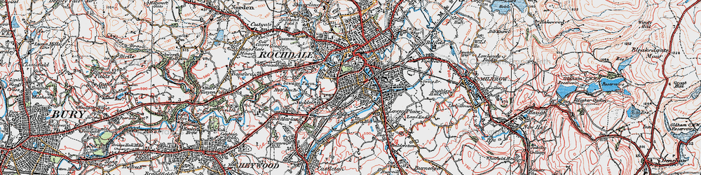 Old map of Stoneyfield in 1924