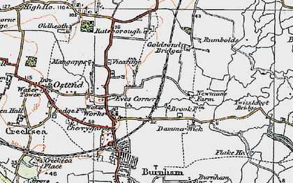 Old map of Stoneyhills in 1921