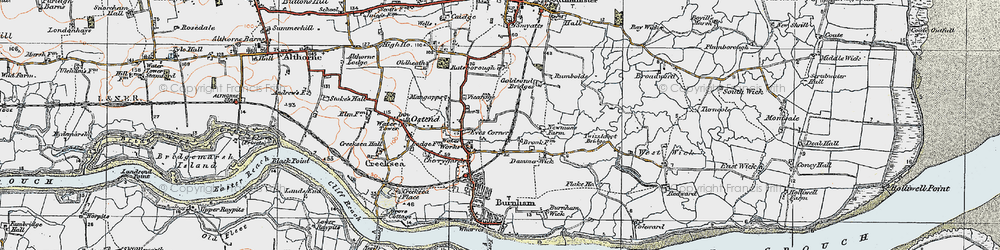 Old map of Stoneyhills in 1921
