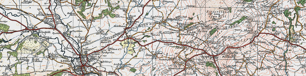 Old map of Stoneylane in 1921