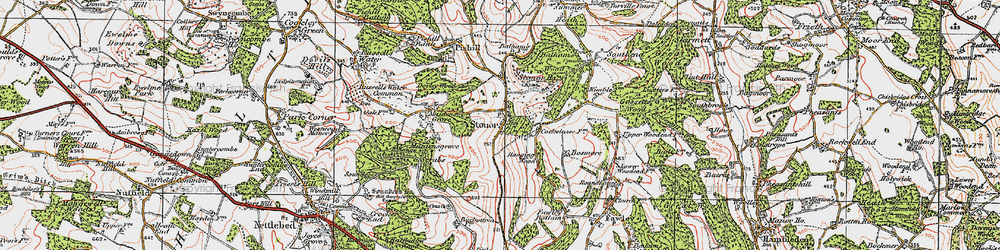 Old map of Balhams Farm Ho in 1919