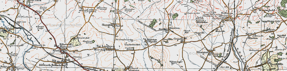 Old map of Stonton Wyville in 1921