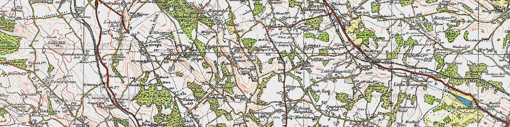 Old map of Stony Green in 1919